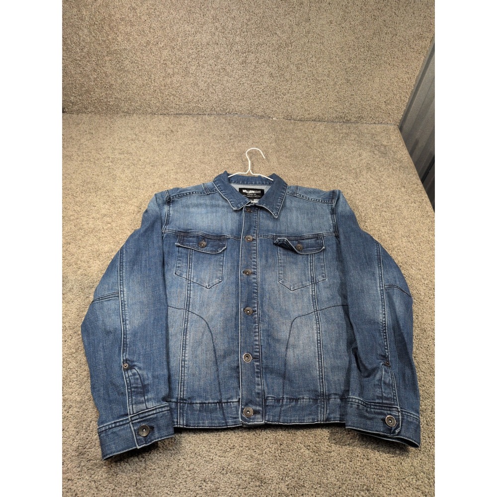 William Rast Mens Blue Denim Trucker Jacket XXL Justin Timberlake Medium Wash